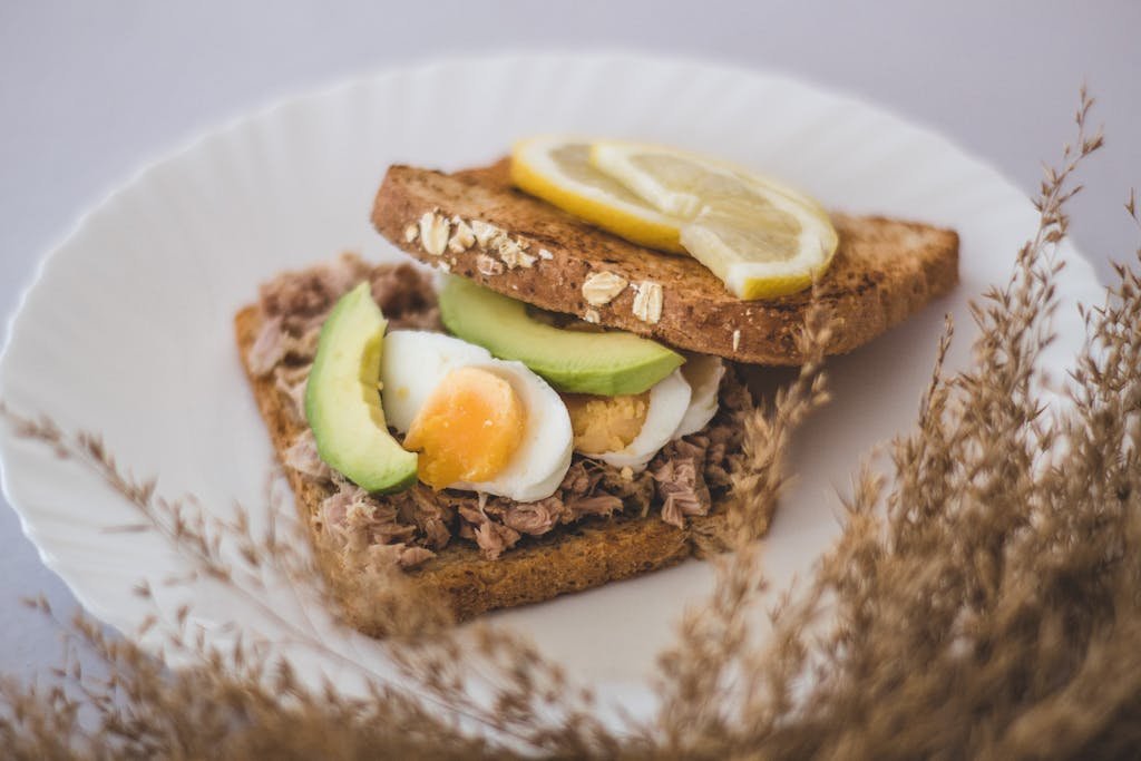 Avocado Toast on White Ceramic Plate