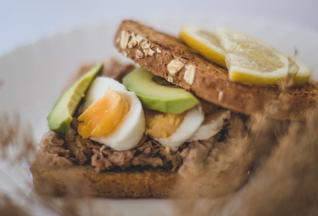 Avocado Toast with Boiled Egg and Tuna