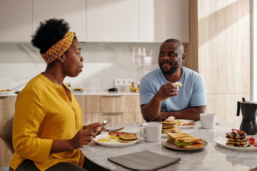 Couple Enjoying a Meal Together