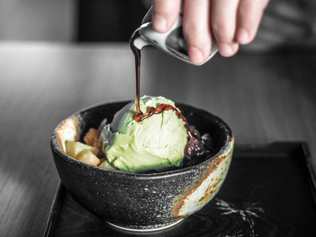 Ice Cream With Chocolate Syrup