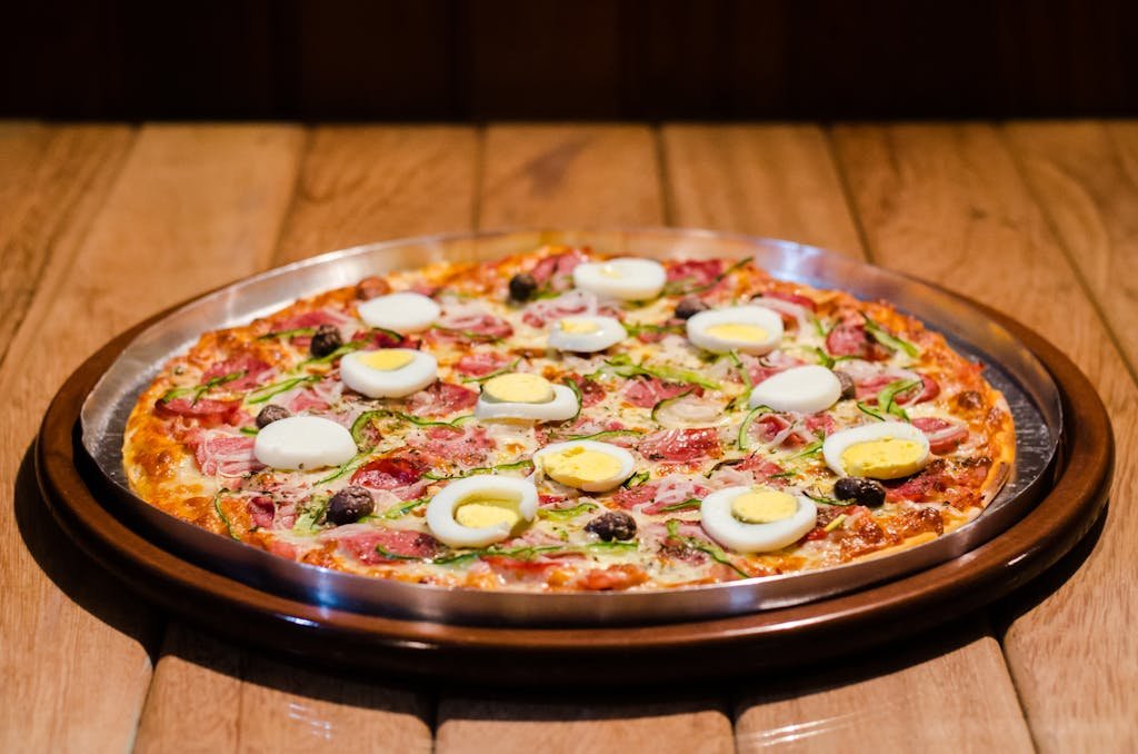 Pizza Meal on Stainless Steel Tray