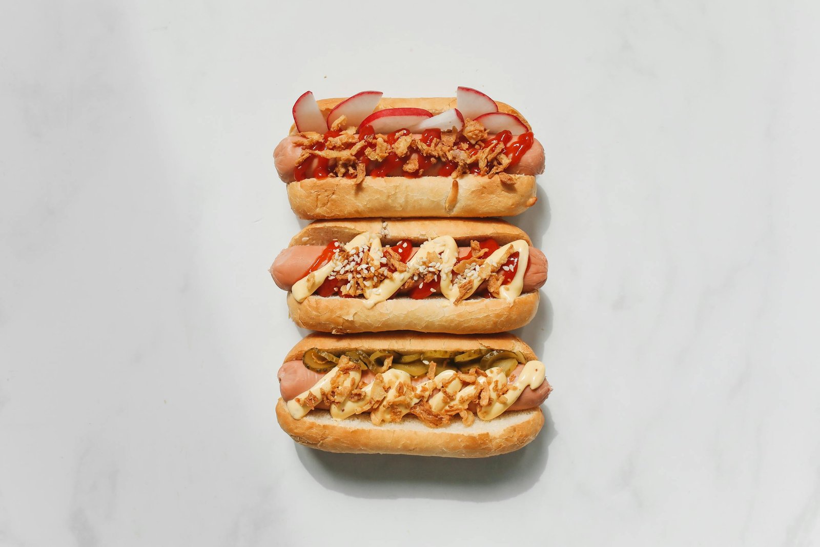 Hotdog Sandwiches on White Background