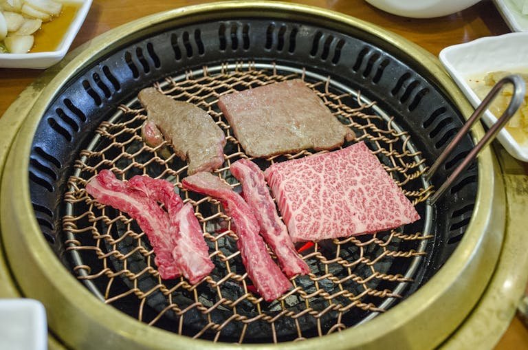 Grilling of Korean BBQ Meat