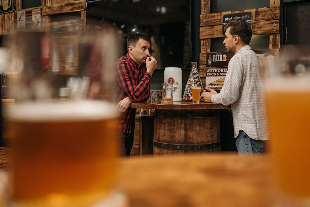 Men Hanging Out at a Bar